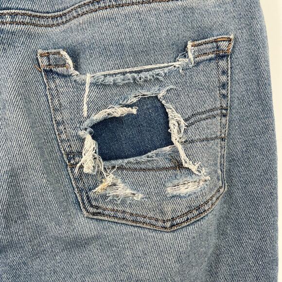 American Eagle Outfitters Mom Jeans Womens Size 0 Roll Up Cuff Distressed Frayed - Picture 4 of 7